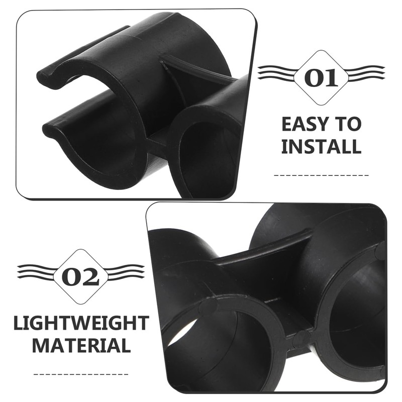 PRETYZOOM Pack of 4 Double Clamps Pipe Clamps PVC Plastic