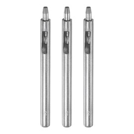 sourcing map 3pcs Leather Hole Punch 3mm Straight Round Punch Grommet Snap Rivet Setter for Leather Craft Clothing Handbag Fabric Curtain