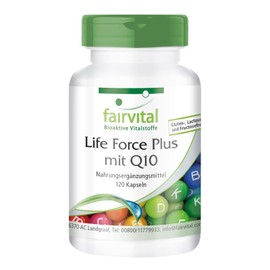 Fairvital Life Force Plus Multivitamin with 800 μg Folic Acid, 300 µg Biotin, 200 µg Chrome, 100 µg B12 & Q10 - High Dose - 120 Capsules