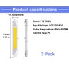 CTKcom 118mm/4.65In 15W White 6000K R7S LED Bulb (3 Pack)