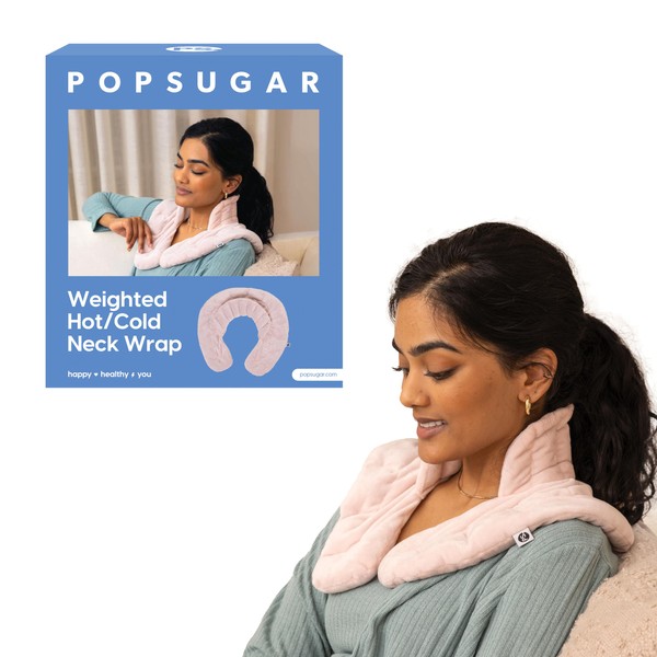 POPSUGAR Weighted Hot and Cold Neck Wrap, Microwavable Heated Pad