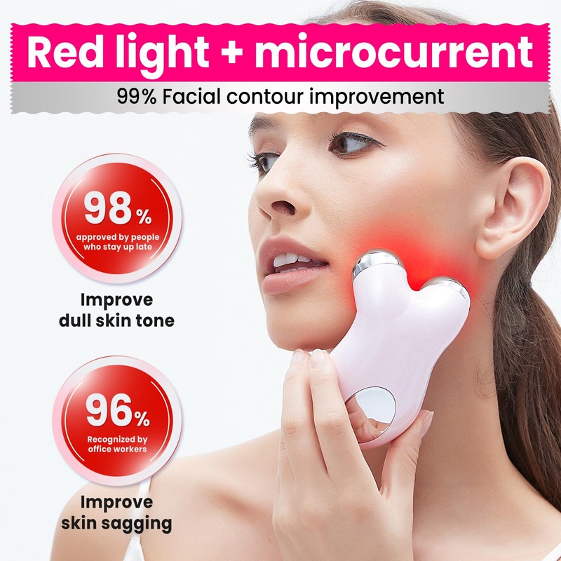 Hunvva Microcurrent Facial Device,Latest Red Light Technology,Enhances The Ability to
