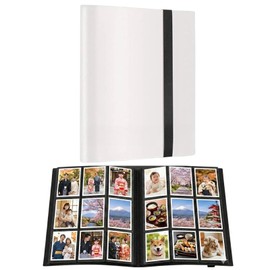 Chilland 360 Albums Large Capacity Photo Albums Side In Photo Storage for Trading Card Holder Polaroid (White)
