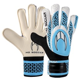 HO Soccer Trainer Arena Blue Goalkeeper Gloves, Unisex, Kids, Blue/Black, 6