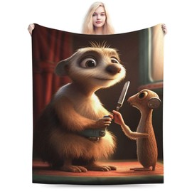 E-RIDES 100x125CM Ferret Blanket Throw, Animal Blanket, Soft & Cozy for Adults & Kids, Unique Birthday Gift Blanket, Perfect Home Decor Blanket, Ideal for Couch, Bed, Office, Travel, All Seasons