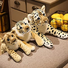 Plush Tiger Cheetah Lion Realistic Animal Series Toy Birthday Present (Cheetah, 22.8 inches (58 cm)