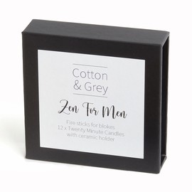 Zen for Men Candles by Cotton & Grey 12 Pure Beeswax Candles and a Ceramic Holder for Relaxation, Mindfulness and Wellbeing