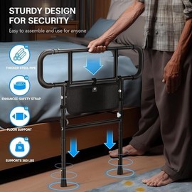fortemotus Bed Rails for Elderly Adults Safety Foldable Heavy Duty Bed Assist FORTEMOTUS