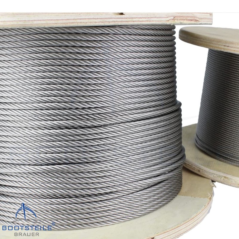 Bootsteile Brauer® Stainless Steel Wire Rope 7 x 19 Soft
