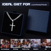 Besteel 925 Sterling Silver Cross Necklace Beveled Edge for Men