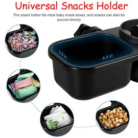 2 in 1 Universal Stroller Cup Holder and Snack Tray, Also for Bike, Wheelchair, Walker, Scooter