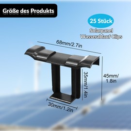Cfcyhla Pack of 25 Solar Panel Water Drain Clips 35 mm, Durable ABS Material Water Drain Clips PV Modules 35 mm for Water Drainage Solar Panel Mud Removal Clips Components
