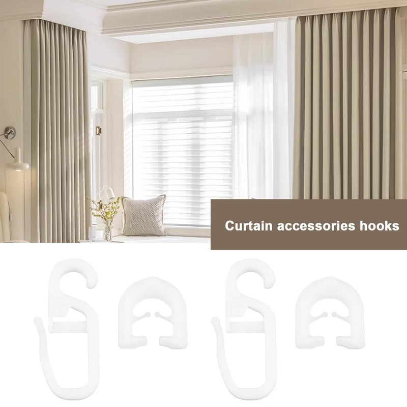 Create idea 50 Pairs White Plastic Curtain Sliders Compatible with