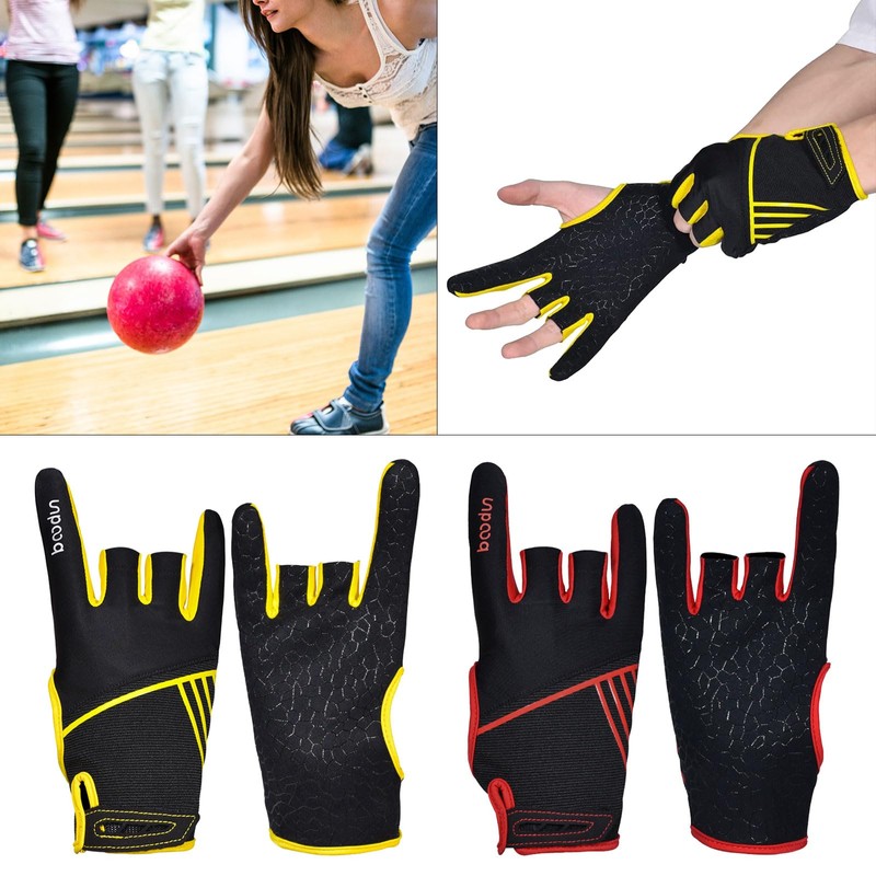 URTERYSER Non-Slip Bowling Gloves Grip Protective Gloves SemiFinger Instruments Sports