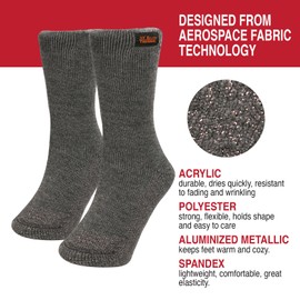 35° Below Thermal Insulated Socks for Men and Women, Designed with Soft Aluminized Loops to Keep Feet Warm and Cozy, 3 Pair Grey Small/Med