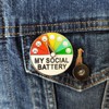 Arturbo Fun My Social Battery Slider Pin,Cool Creative Introvert Enamel