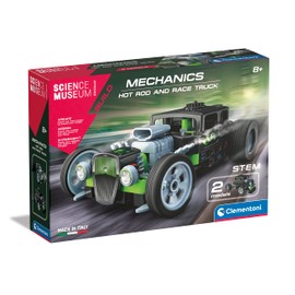 Clementoni 61372 Science Museum Mechanics-Hot Rod & Rocket Truck-Building Set, Scientific Kit for Kids 8 Years, STEM Toys, English Version-Made in Italy, Multicoloured