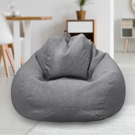 Highdi Bean Bag for Adults, Cover Only (no filling), Gaming Bean Bags XL Giant Grey Bean Bag Chair for Outdoor Living Room Decor (100 x 120 cm)