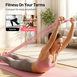 Genérico Bandas Resistencia con Pedal Asas, Cuerda Tensión Multifuncional, Banda Elástica Resistencia para Yoga, Equipo Ejercicio Casero para Entrenamiento Corporal Completo, Cintura, Brazos Piernas