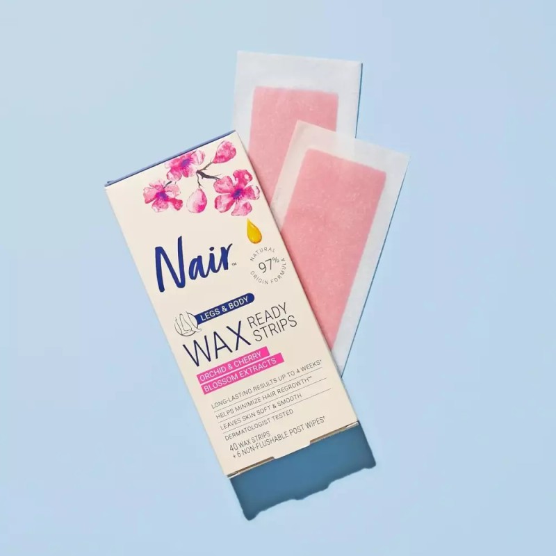 Veet 네어 헤어 리무버 왁스 레디스트립 40개 다리/몸통 (2팩) Nair