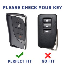 LIANGYM for Lexus Key Fob Cover Full Protection Car Keys Case with Leather Chain Fit for 2018-2024 ES350 RX350h LC500h LS500h 2019-2024 UX200 UX250h ES250 ES300h 2020-2023 GX460 NX350 NX450