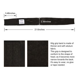 Pack of 2 Wig Grip Headband Non-Slip Adjustable Wig Grip Strap for Fixing the Position of the Wig (Dark Brown)