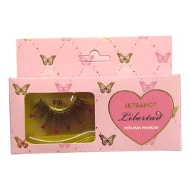 Pestañas Postizas Con Mariposas Maquillaje Artístico                                                                                                  