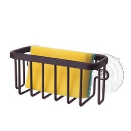 SunnyPoint NeverRust Kitchen Sink Suction Holder for Sponges, Scrubbers, Soap, Kitchen, Bathroom, 6" x 2.5" x 2.75", Aluminum (Oil Bronze)