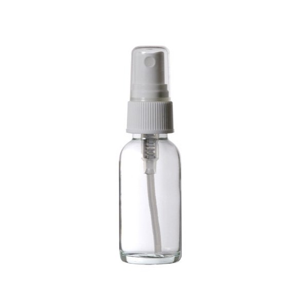 4 Pack - Empty Clear Glass Spray Bottle -1 oz Refillable Bottles for Essential Oil