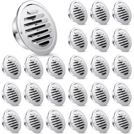 Zonon 24 Pcs Stainless Steel Soffit Vents 4 Inch Round Dryer Vent Cover with Mesh Screen for Home Outdoor Bathroom Wall Ceiling Outside Exterior Exhaust (Silver)
