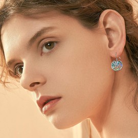 KNTTZZI Sterling Silver Dragonfly Dangle Earrings - Abalone Shell Drop Earrings for Women - Mother's Day & Birthday Gifts