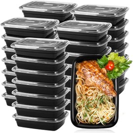 20Pzs Contenedores para Alimentos Reutilizables, Recipientes para Comida con Tapa, Contenedores Herméticos Plastico, Charolas para Comida Desechables, Caja Bento de Comida, Meal Prep Containers, Adecuado para Refrigeradores, Horno de Microondas, Lavavaji