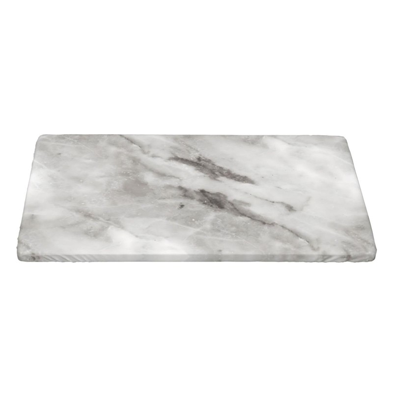 Gray and White Marble Texture Rectangular Tablecloth with Elastic Edge