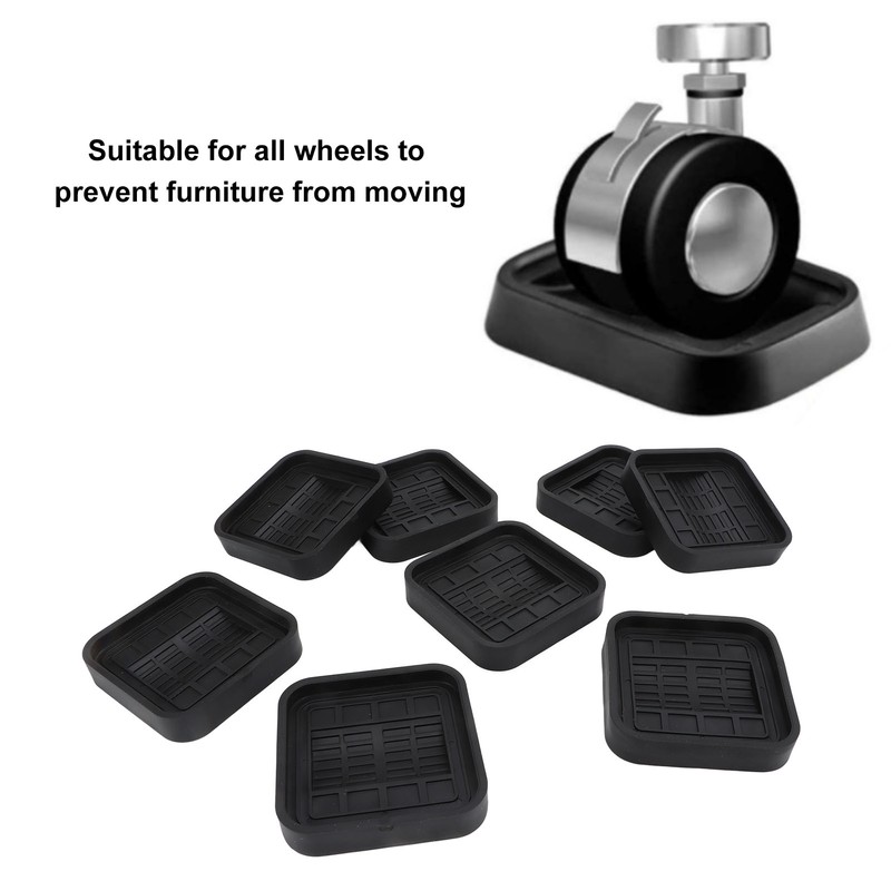 8pcs Wheel Stoppers Rubber Universal Scratch Proof Bed Sofa Caster
