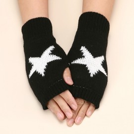 New Fall/Winter Clearron Knit Five-Pointed Star Warm Arm Sleeves Black 10ea