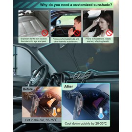 GAFAT Suzuki Swift/Sport AZ/Hybrid 2017-2024 2025 Sunshades, Swift 2023 Sun Protection Front Windscreen Inside, Windscreen Parasol Sun Visor, Cooling, UV Protection, Suzuki Swift Accessories