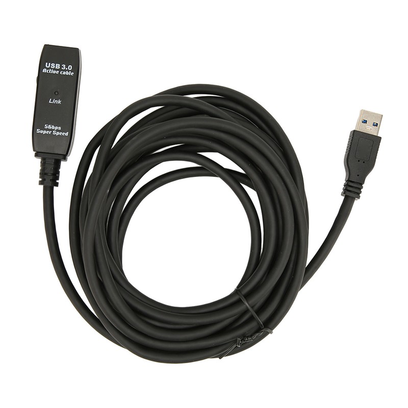 USB 3.0 Extension Cable Black 16.4ft 5Gbit Per Sec Male