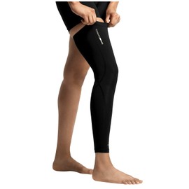 Tommie Copper Performance Compression Leg Sleeve, Unisex, Men & Women | Breathable Support for Muscle Fatigue & Recovery - Black - Large