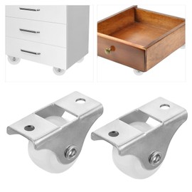 iplusmile 16pcs Furniture Moving Caster Mini Caster Furniture White Wheel Screw Caster Trolley Plate Storage Box DIY Replacement Caster