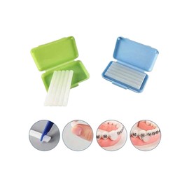 Cera dental para brackets, 8 cajitas de cera para ortodoncia (Verde, Chico)