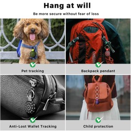 eBigValue Trackable Case 4-Pack for Air Tags – Secure Silicone Holder with Carabiner Clip – Compatible with Air Tracker, Anti-Loss Cover for Luggage, Keys, Pets, Bags