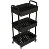 Laiensia 3-Tier Storage Carts,Multifunction Utility Rolling Cart Kitchen Storage Organizer,Mobile