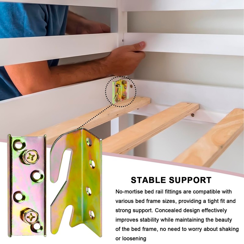 Bed Rail Brackets Set of 4 - Heavy Duty Bed