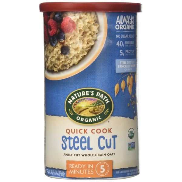 Natures Path Oatmeal Steel Cut Quick Cook Organic, 24 oz