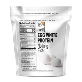 It's Just! - Egg White Protein Powder, Made in USA, Dried Egg Whites (Unflavored, 3lb)