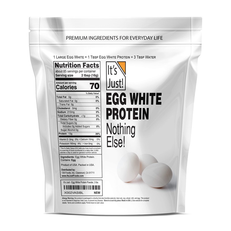 It's Just! - Egg White Protein Powder, Made in USA,