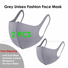 Fashion Face Fashion Gray Mask Washable 3D/ Ship within 24Hrs (Choose Your ) - 2pcs Gray Masks