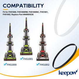 KEEPOW Vacuum Belt for Hoover Dual Powermax Carpet Cleaner, Fit Model FH51000,FH51001,FH51002,FH51010,FH51000RM,FH51000NC,FH51001,FH54000, Replacement Parts 440005536 (2 Pack)