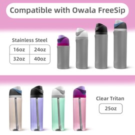 2 Pack Replacement Cap for Owala Freesip – One Button Top Lid Compatible with Owala Water Bottles 16oz 24oz 32oz 40oz, BPA-Free, Leakproof, Dishwasher Safe Accessory (Purple Pink)