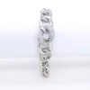 Unbranded Cuban Link Rhodium Plated with Cubic Zirconia Bracelets 9"